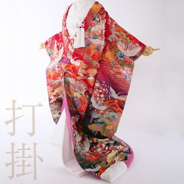 色打掛レンタル17点フルセット【飛鶴金鶏華園】 足袋プレゼント  結婚式 花嫁衣装 和装 着物レンタル 貸衣装 前撮り 打ち掛け