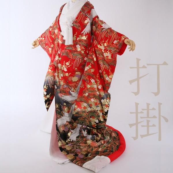 色打掛レンタル17点フルセット【金彩松梅牡丹】 足袋プレゼント 結婚式 花嫁衣装 和装 着物レンタル 貸衣装 前撮り 打ち掛け 格安 紋付袴 披露宴