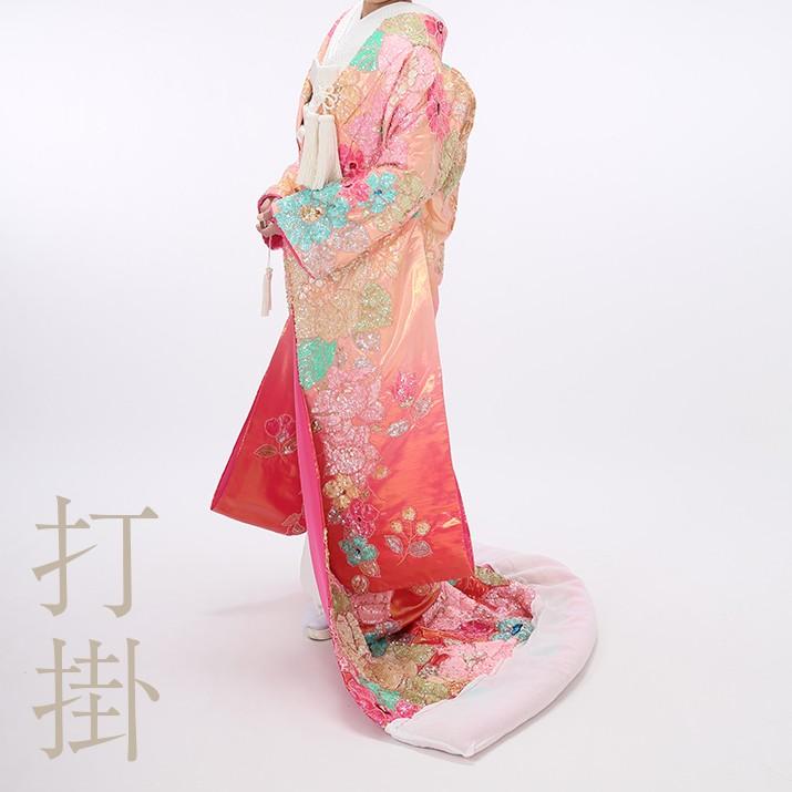 色打掛レンタル17点フルセット 花の宴 足袋プレゼント 結婚式 花嫁衣装 和装 着物レンタル 前撮り 紋付袴 打ち掛け 格安 ラッピング 貸衣装 披露宴