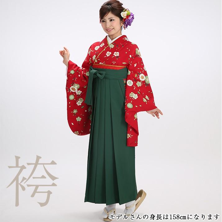袴レンタル15点フルセット【Mサイズ/赤/小花】 足袋プレゼント 卒業式