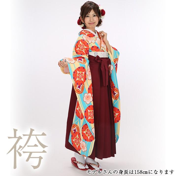 袴レンタル15点フルセット【Mサイズ/矢絣と梅丸】足袋プレゼント 卒業