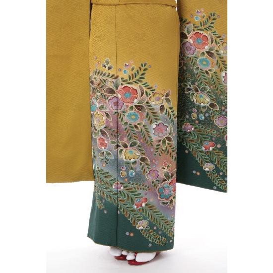 【美品】Sサイズ 振袖フルセット クリーニング済 小物 ショール バッグ 成人式 ショール 振袖レンタル 正絹 シンプル fg-131 フルセット一式