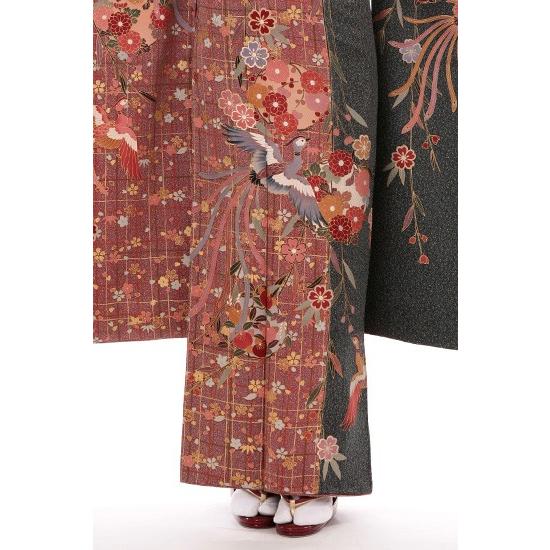 成人式 ショール 振袖レンタル 小さいサイズ 小柄 正絹 シンプル fg-137 フルセット一式 モダンレトロ 華やか 可憐 ふりそで シンプル