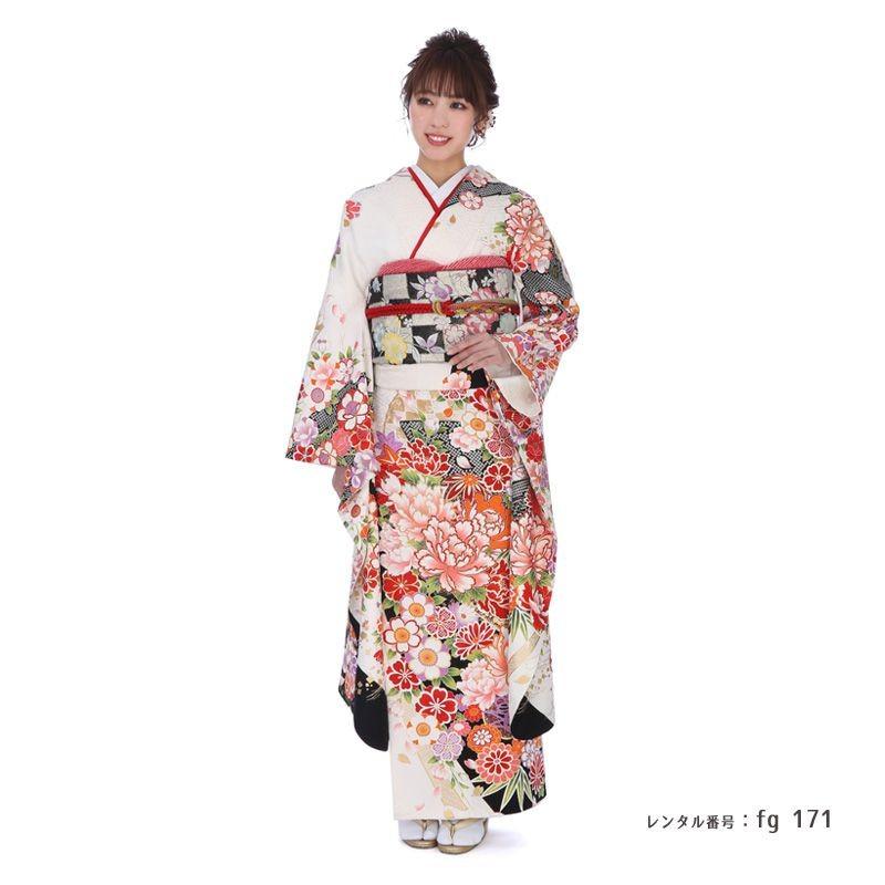 振袖レンタル 成人式 古典柄 正絹 シンプル セット Fg 171 Mi 26 古典 黒 白 Fg 171 着物レンタルマイセレクトヤフー店 通販 Yahoo ショッピング