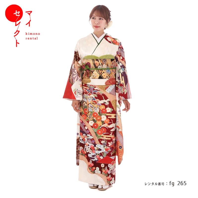 振袖レンタル 正絹 fg-265b フルセット一式 着物 人気 ネット 専門店