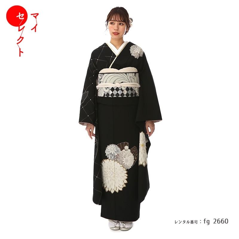 振袖レンタル 紅一点 fg-2660b フルセット一式 着物 人気 ネット 専門 