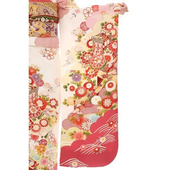 振袖レンタル 小さいサイズ 小柄 正絹 シンプル fg-304b フルセット