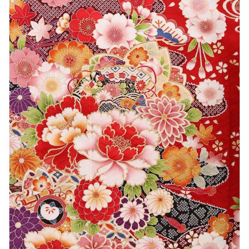 振袖レンタル 小さいサイズ 小柄 正絹 シンプル fg-307b フルセット