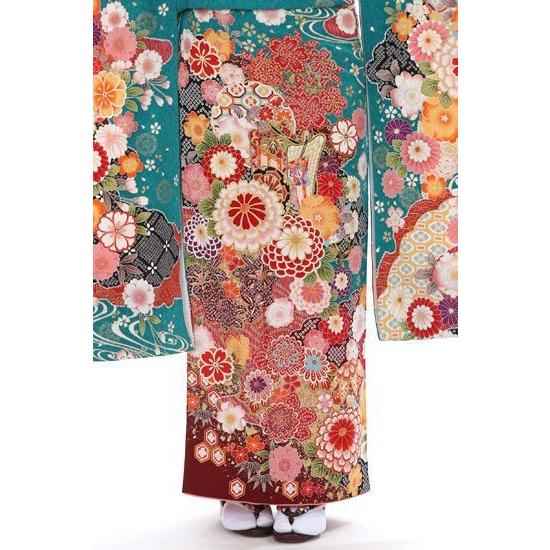 振袖レンタル 小さいサイズ 小柄 正絹 fg-326b フルセット一式 着物