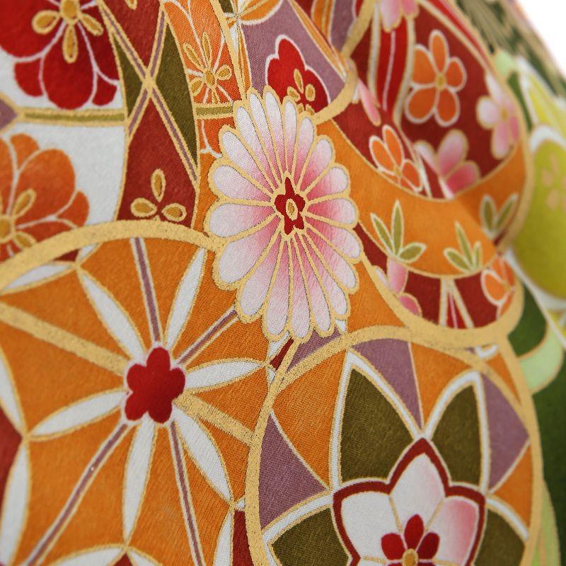 振袖レンタル 小さいサイズ 小柄 正絹 fg-342b フルセット一式 着物