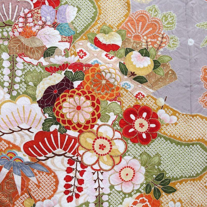 振袖レンタル 正絹 総絞り fg-345b フルセット一式 着物 人気 ネット