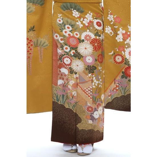 振袖レンタル 正絹 シンプル fg-355b フルセット一式 着物 人気 ネット