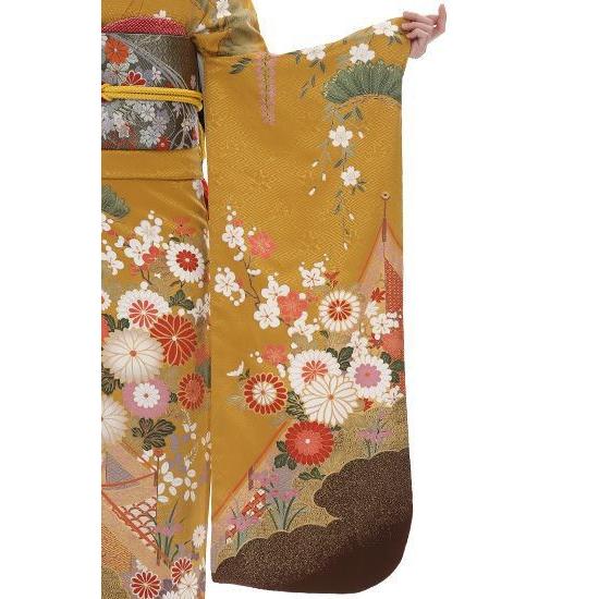 振袖レンタル 正絹 シンプル fg-355b フルセット一式 着物 人気 ネット