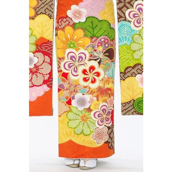 振袖レンタル 中村里砂 正絹 シンプル fg-361b フルセット一式 着物