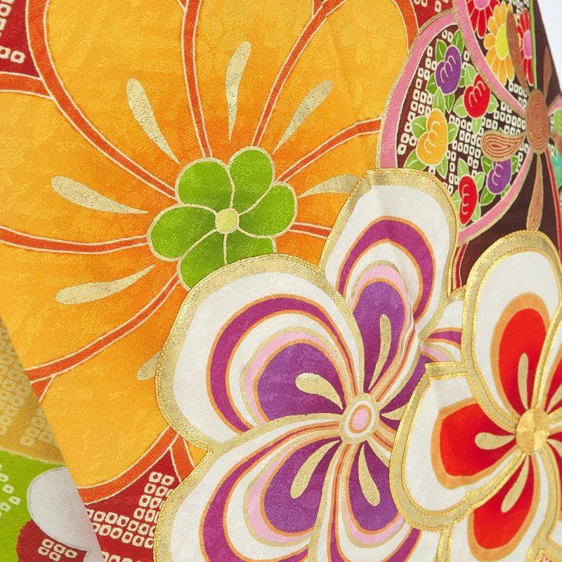 振袖レンタル 中村里砂 正絹 シンプル fg-361b フルセット一式 着物