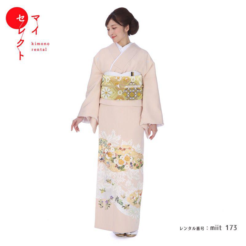 色留袖レンタル 吉澤友禅 正絹 miit-173 結婚式 披露宴 パーティー 式典 表彰式 お呼ばれ 食事会 列席 親族 姉 妹 着物 衣装 衣裳 高級 五つ紋 フルセット