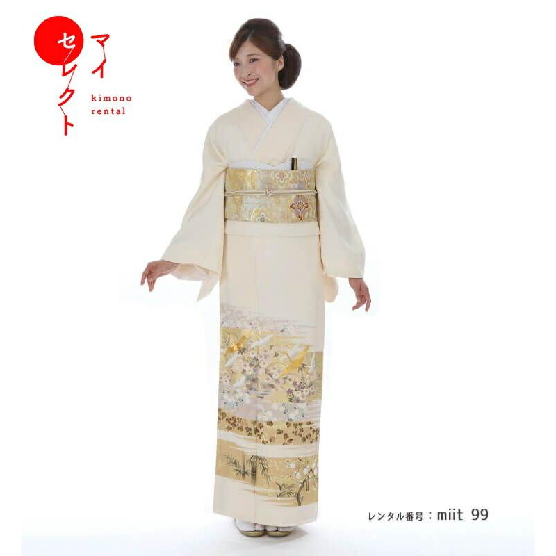 色留袖レンタル 桂由美 光琳屏風金彩鶴 正絹 miit-99 結婚式 披露宴