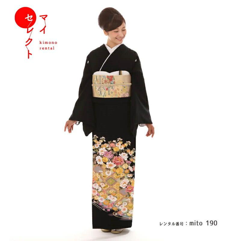 留袖レンタル 徳川の美 黒 mito-190 30代 40代 50代 高級 正絹 人気