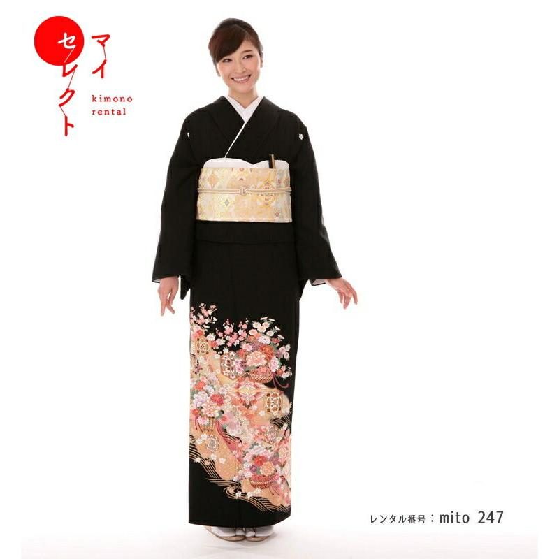 黒留袖レンタル mito-247 30代 40代 高級 正絹 人気 結婚式｜kimono-rental