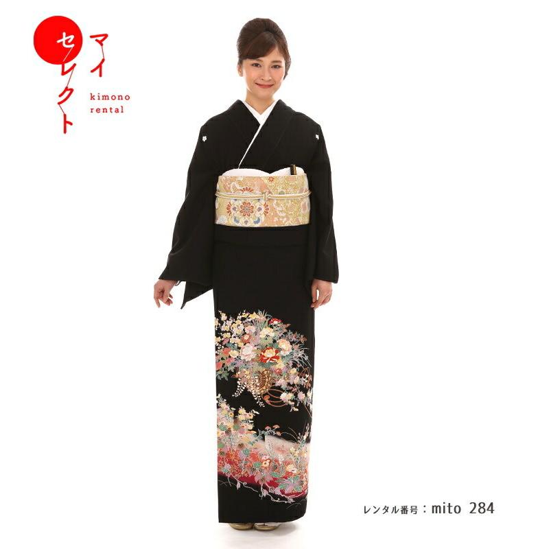 黒留袖レンタル 大きいサイズ 安い mito-284 30代 40代 50代 高級 正絹
