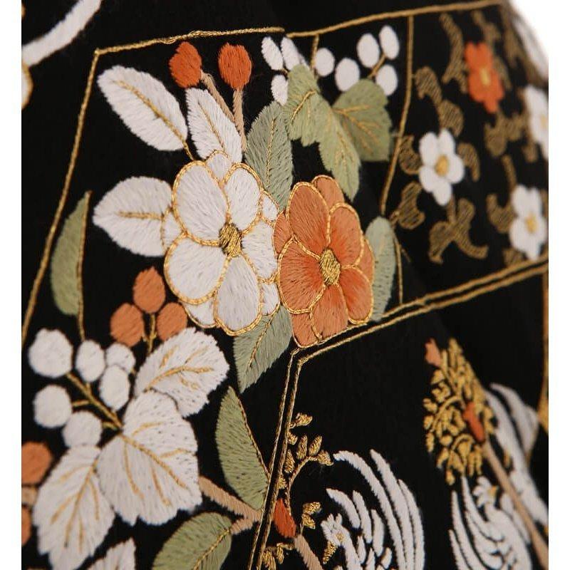 黒留袖レンタル 刺繍 mito-295 50代 60代 70代 高級 正絹 人気 黒留袖レンタル 刺繍 mito-295 50代 60代 70代 高級 正絹 人気