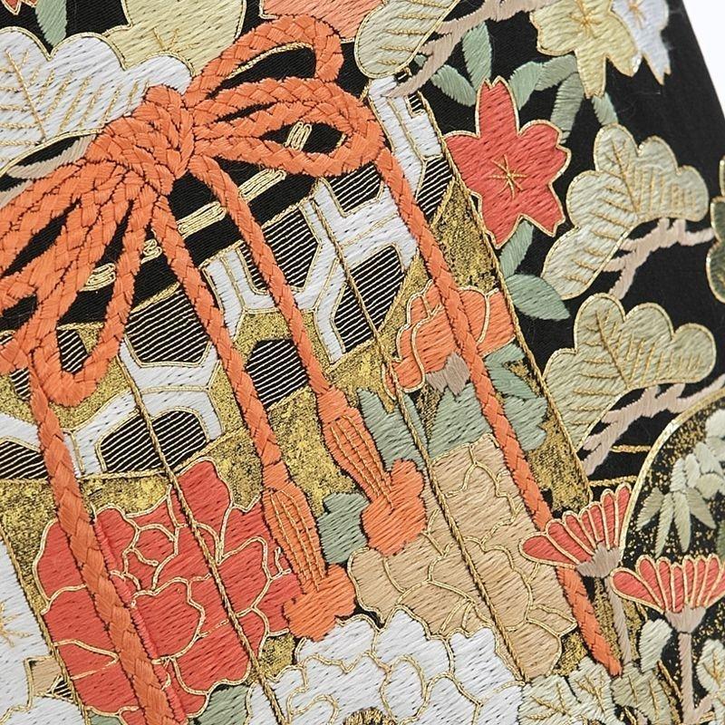 留袖レンタル 刺繍 黒 mito-407 50代 60代 高級 正絹 人気 結婚式 