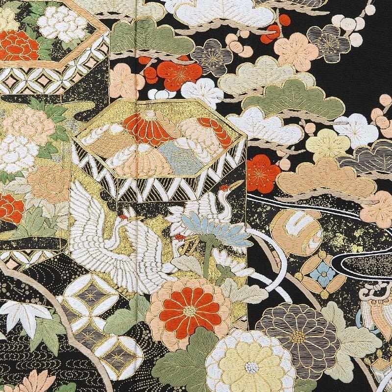 留袖レンタル 高級 mito_408 刺繍 正絹 フルセット 黒 結婚式 留袖レンタル 高級 mito_408 刺繍 正絹 フルセット 黒 結婚式