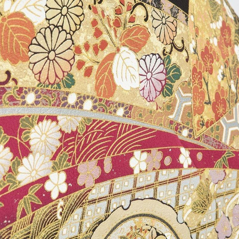 留袖レンタル ことほぎ 荒枝扇面祝熨斗 黒 mito-448 40代 50代 60代 高級 正絹 人気 結婚式 |  | 03