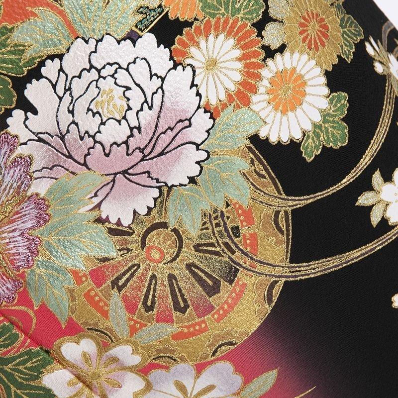 留袖レンタル ことほぎ 祝い花車 黒 mito-469 30代 40代 50代 高級 正絹 人気 結婚式 |  | 03