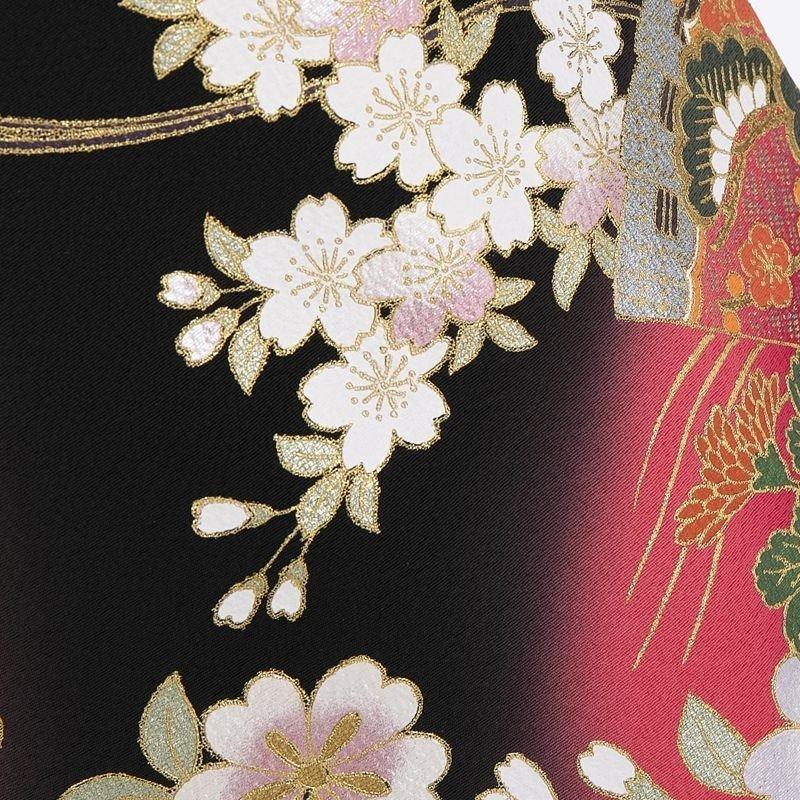 留袖レンタル ことほぎ 祝い花車 黒 mito-469 30代 40代 50代 高級 正絹 人気 結婚式 |  | 04