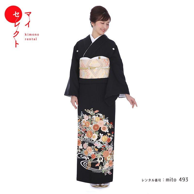 留袖レンタル 刺繍 黒 mito-493 30代 40代 50代 60代 高級 正絹 留袖レンタル 刺繍 黒 mito-493 30代 40代 50代 60代 高級 正絹