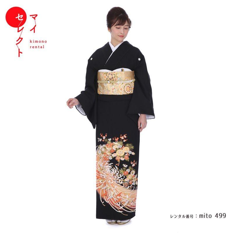 留袖レンタル 黒 mito-499 40代 50代 60代 高級 正絹 人気 結婚式