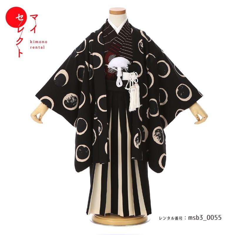 七五三コーデ画像有り「3歳男児着物（袴）フルセットレンタル」モダン