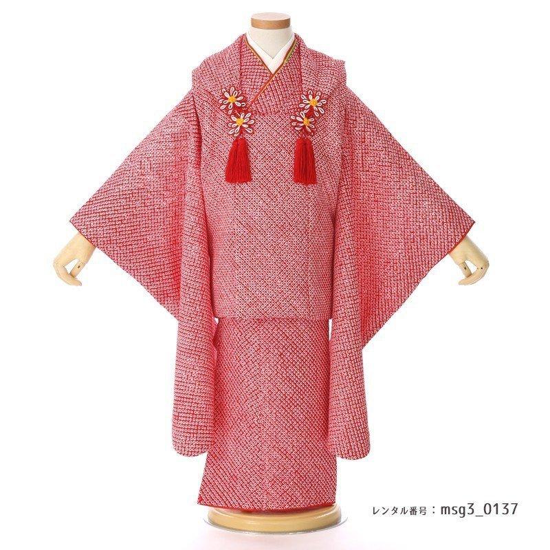 七五三　３歳　正絹お着物セット　正絹被布コーデ 七五三 3歳 正絹お着物セット 正絹被布コーデ 草履 バッグ 髪