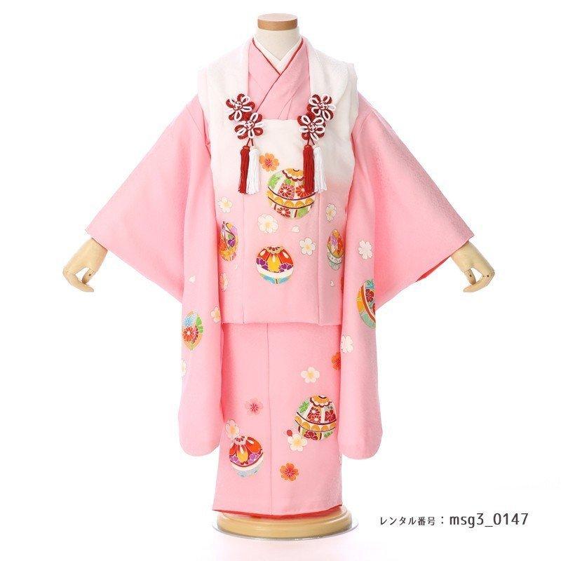 七五三コーデ画像有り「3歳女児着物フルセットレンタル」正絹 被布