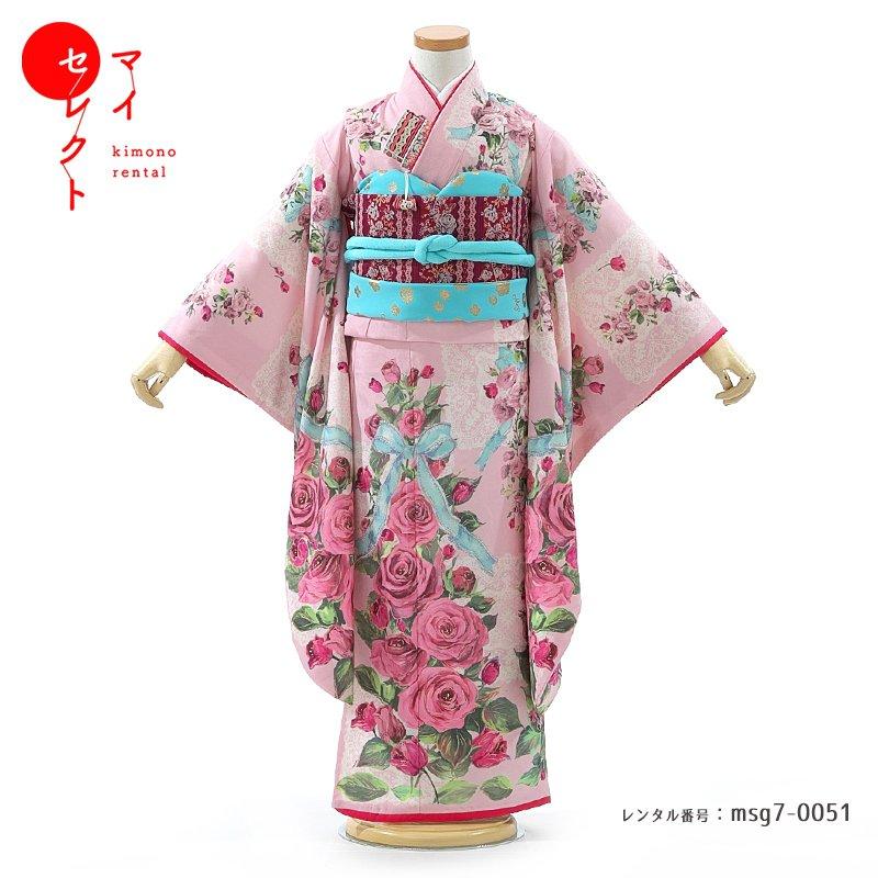 七五三コーデ画像有り「7歳女児着物フルセットレンタル」msg7-0051 110 115 120 125 人気 おしゃれ