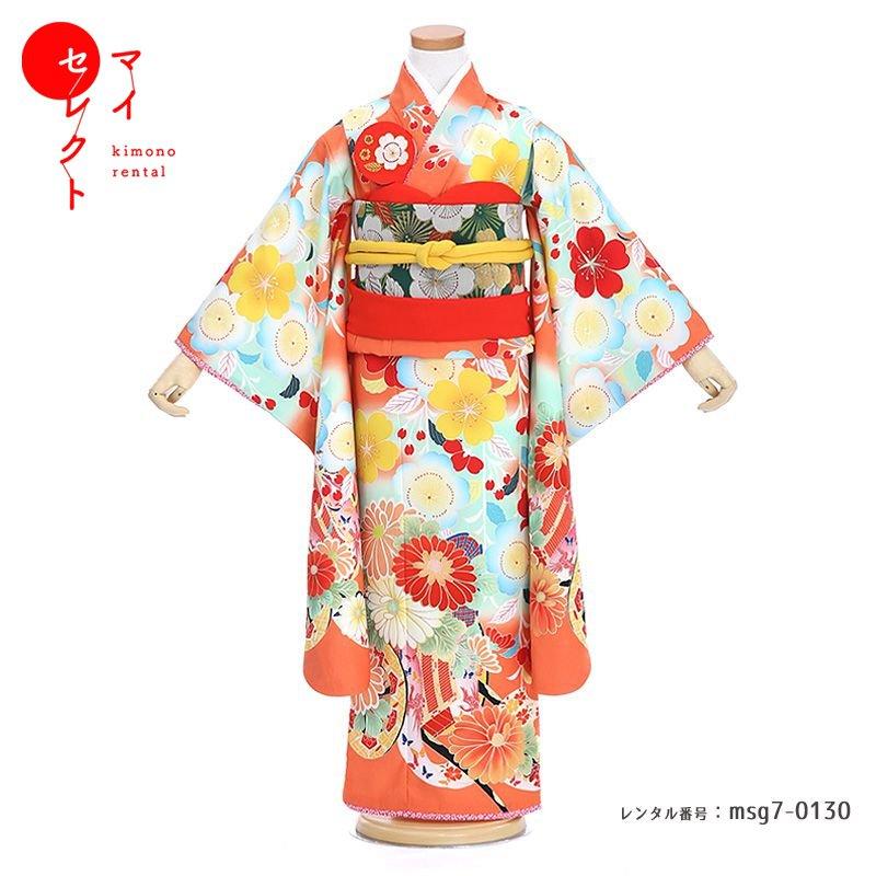 七五三コーデ画像有り「7歳女児着物フルセットレンタル」乙葉 msg7-0130 110 115 120 125 人気