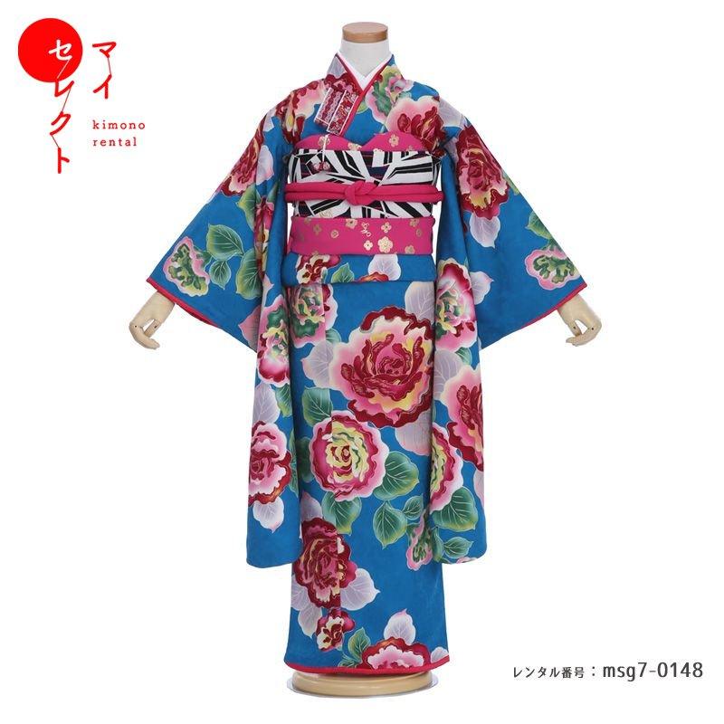 七五三コーデ画像有り「7歳女児着物フルセットレンタル」msg7-0148 110 115 120 125 人気 おしゃれ