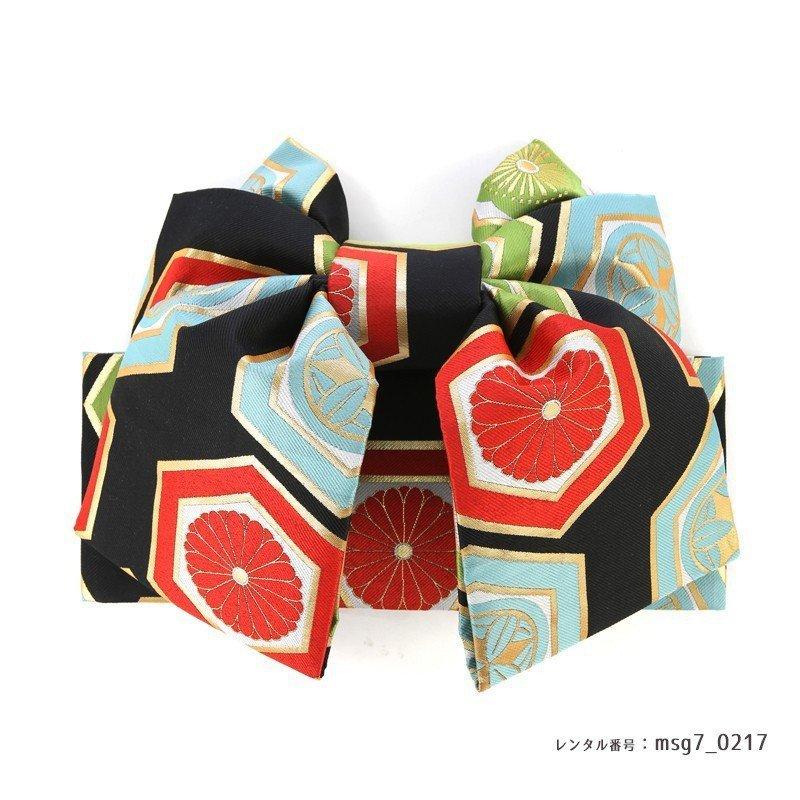 七五三コーデ画像有り「7歳女児着物フルセットレンタル」紅一点 正絹 msg7-0217 110 115 120 125 草履