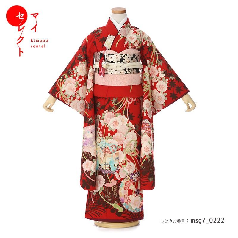 七五三コーデ画像有り「7歳女児着物フルセットレンタル」華徒然 msg7-0222 110 115 120 125 人気