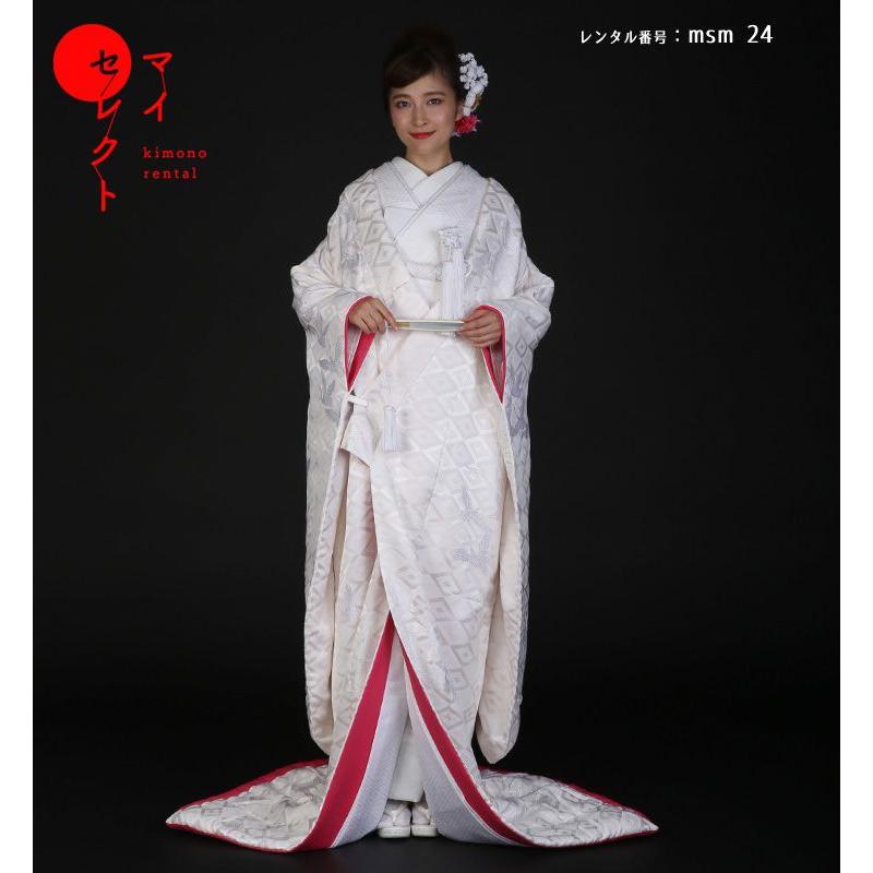 正絹 高級「白無垢フルセットレンタル」150-165cm/掛替セット割引