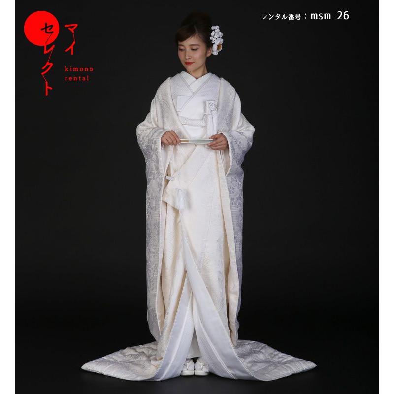 白無垢　フルセット　桂由美 正絹 高級「白無垢フルセットレンタル」150-165cm/掛替セット割引