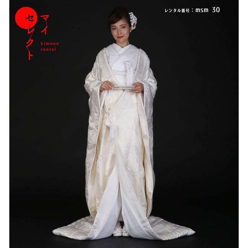 正絹 高級「白無垢フルセットレンタル」150-165cm/掛替セット割引