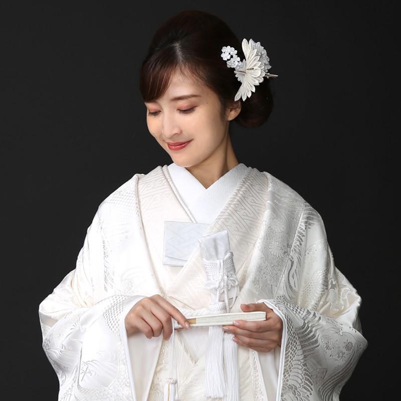 正絹 高級「白無垢フルセットレンタル」150-165cm/掛替セット割引