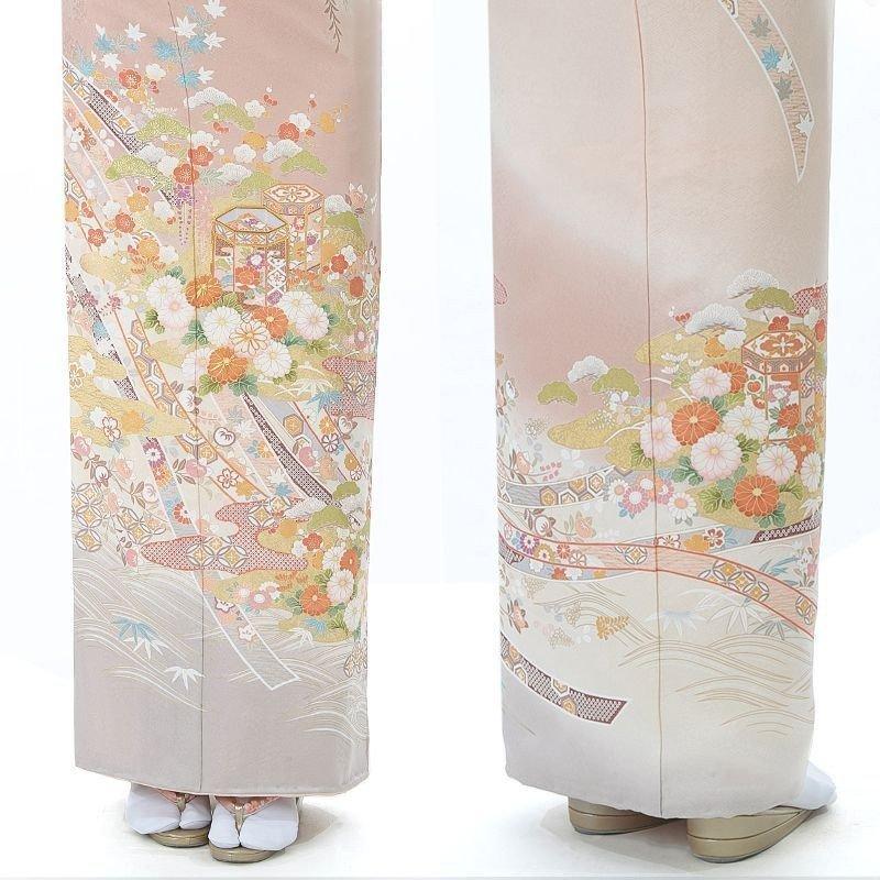 訪問着レンタル 小さいサイズ 小柄 正絹 mtu-111 着物フルセット 結婚 