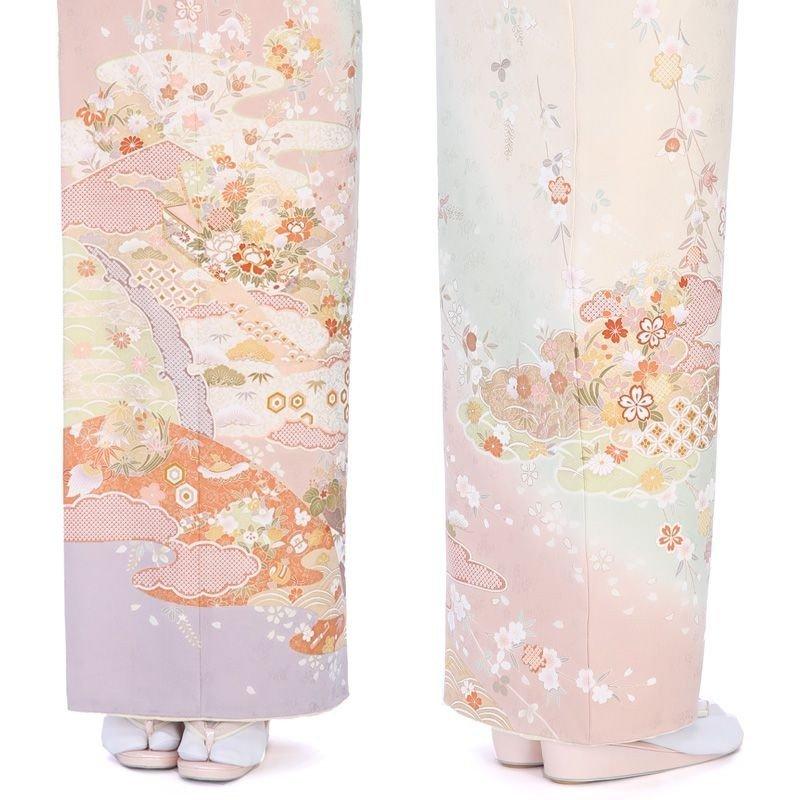 訪問着レンタル 小さいサイズ 小柄 正絹 mtu-113 着物フルセット 結婚 