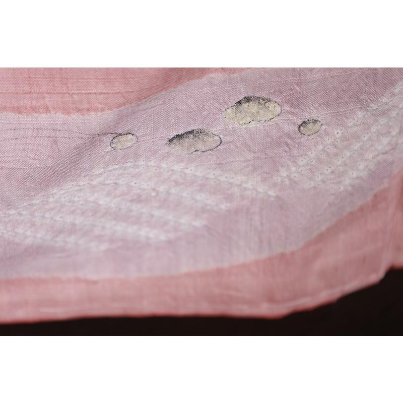 訪問着　新品未使用品　真綿紬　辻ヶ花　桜色濃淡　白　墨　桶絞り　B937の画像