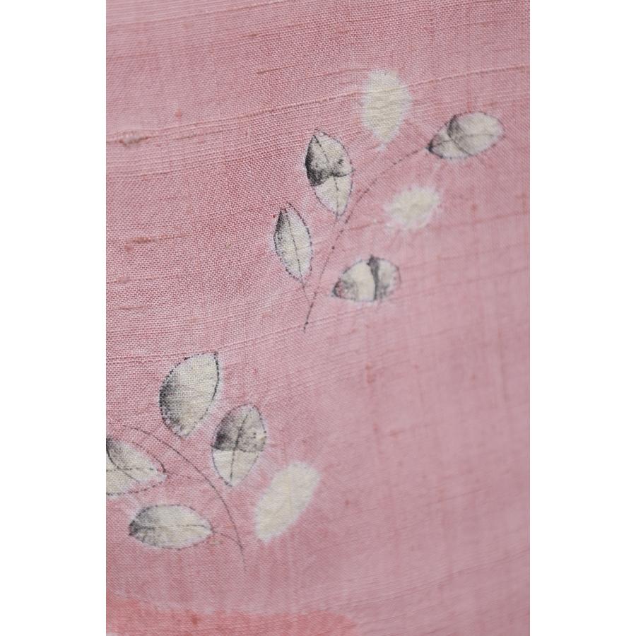 訪問着　新品未使用品　真綿紬　辻ヶ花　桜色濃淡　白　墨　桶絞り　B937の画像