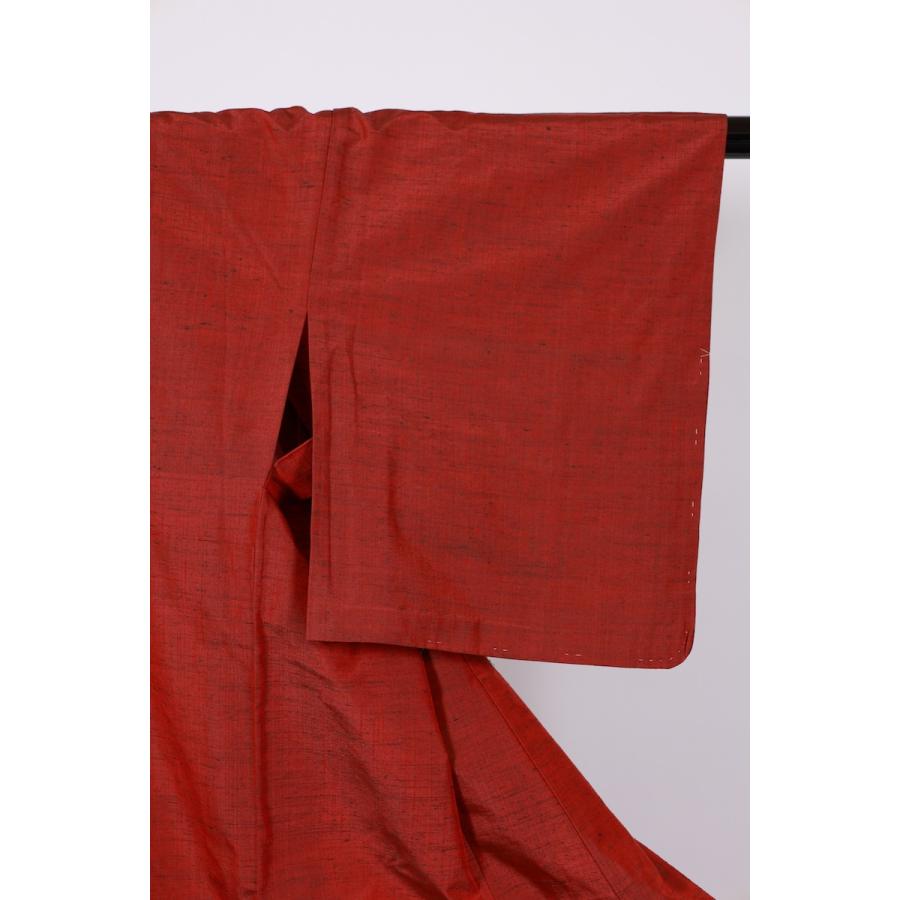 結城紬色無地 赤 黒 B940 : キモノリザーブEC - 通販 - Yahoo!ショッピング