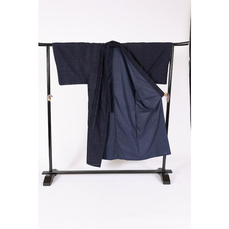 男アンサンブル本結城　新品未使用品　藍　T684の画像